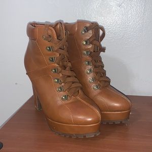 Brown heel boots